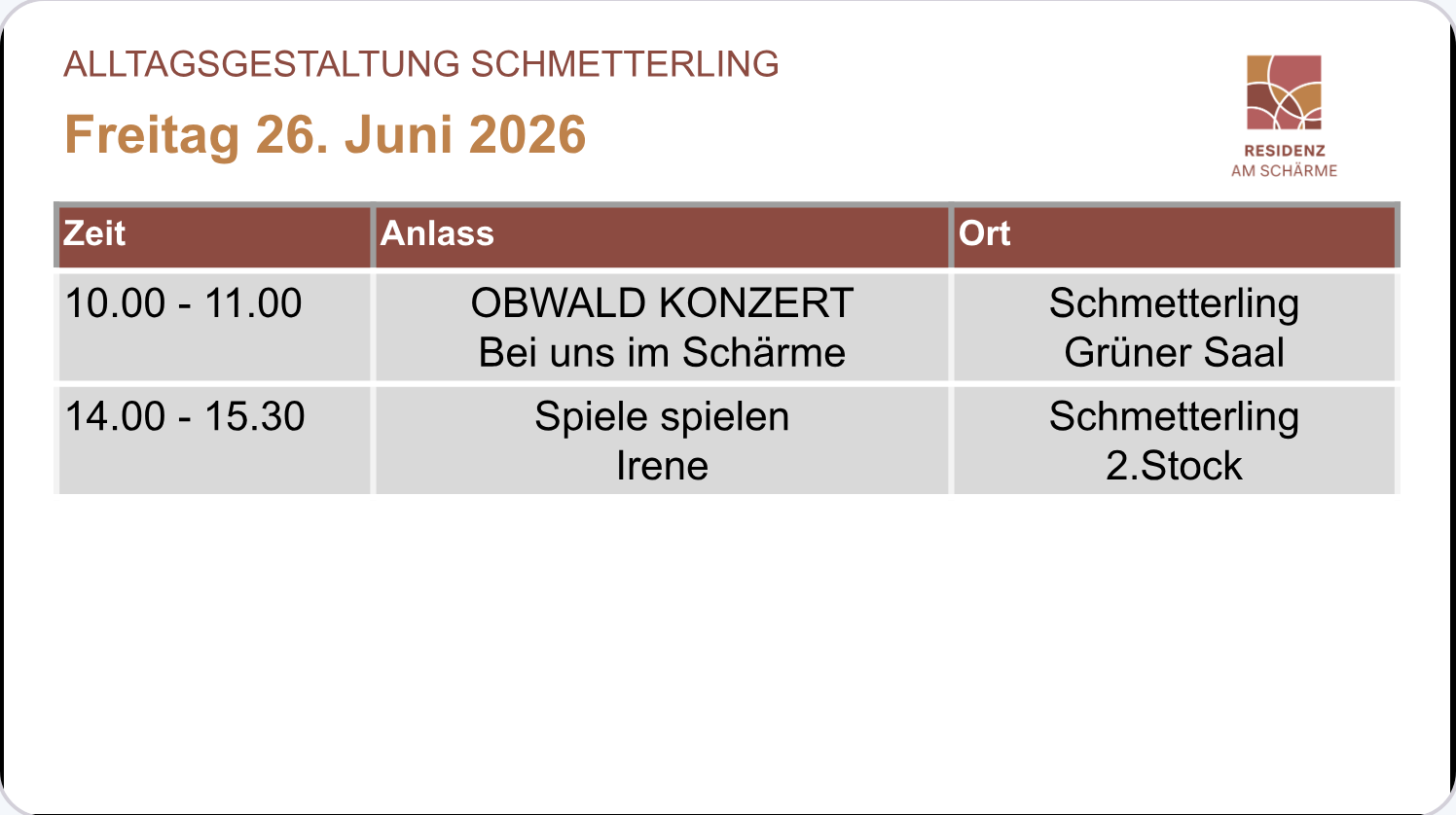 Beispiel auf dem Screen.